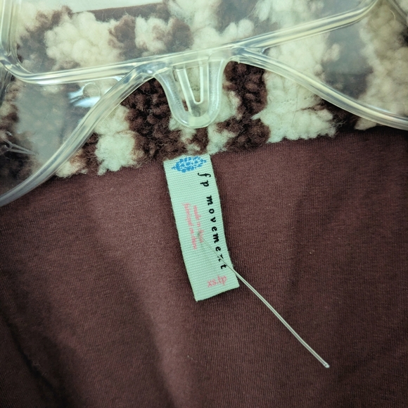 FP Movement by Free People Zebra Pattern Teddy Jacket - Brown and White - Picture 2 of 2